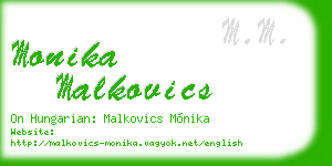 monika malkovics business card